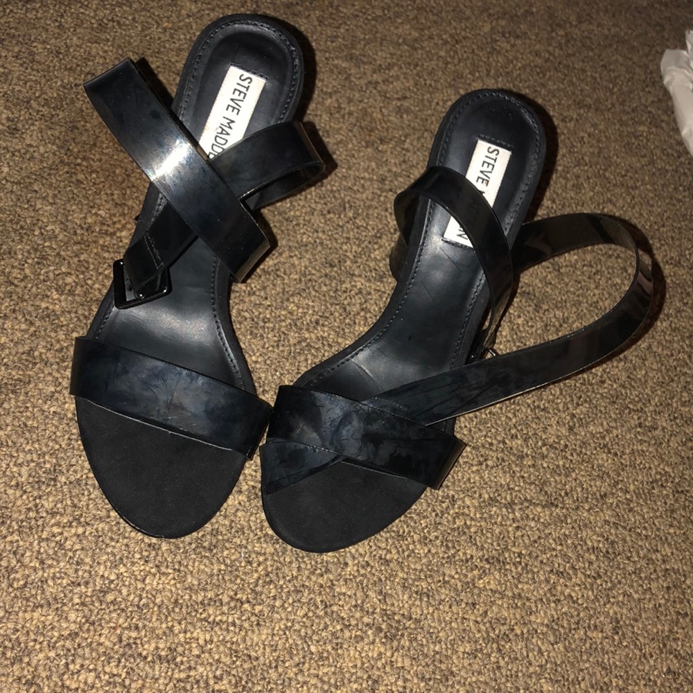 Black translucent heels.